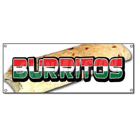 Signmission Burritos Banner Heavy Duty 13 Oz Vinyl with Grommets Single Sided B-Burritos